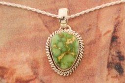 Artie Yellowhorse Genuine Sonoran Gold Turquoise Sterling Silver Pendant